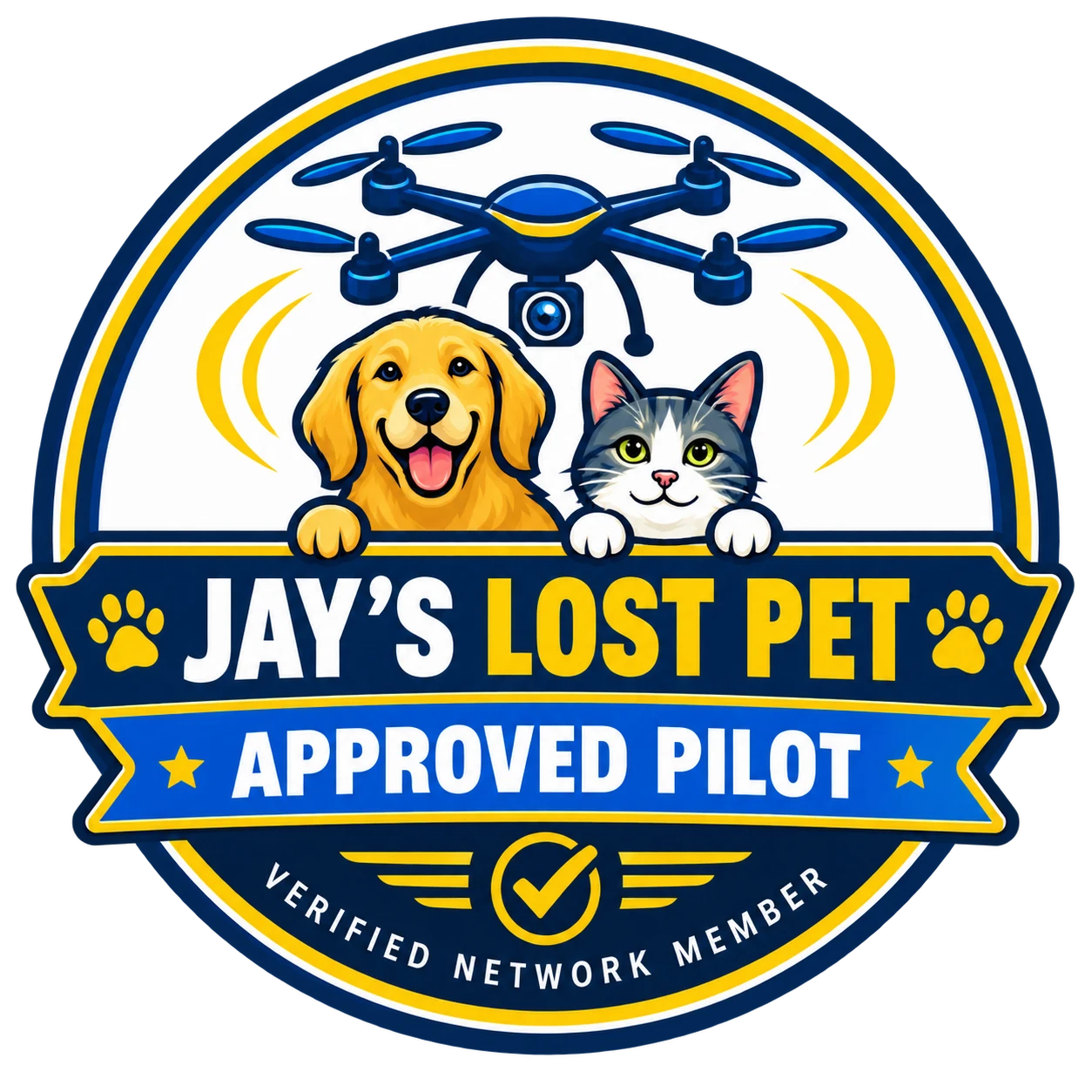 Jay's Lost Pet Approved Pilot badge